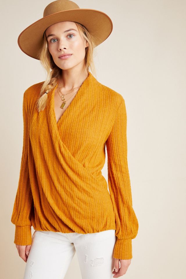 Maeve Rafela Hacci Surplice Top #3