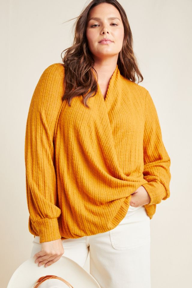 Maeve Rafela Hacci Surplice Top #4