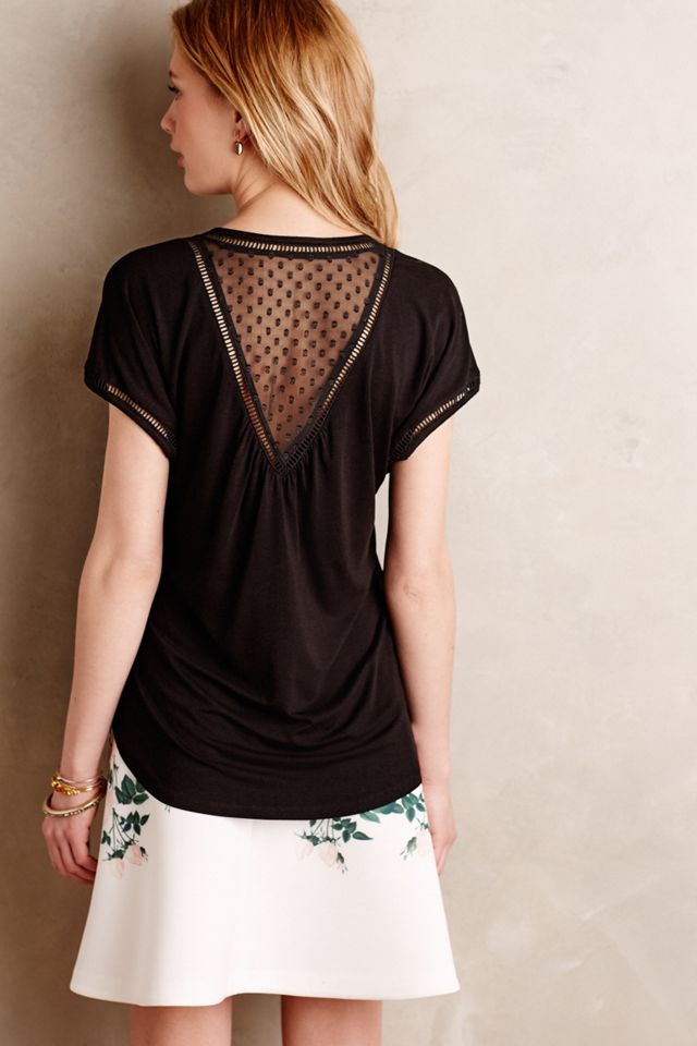 Chiffon-Spliced Tee #1