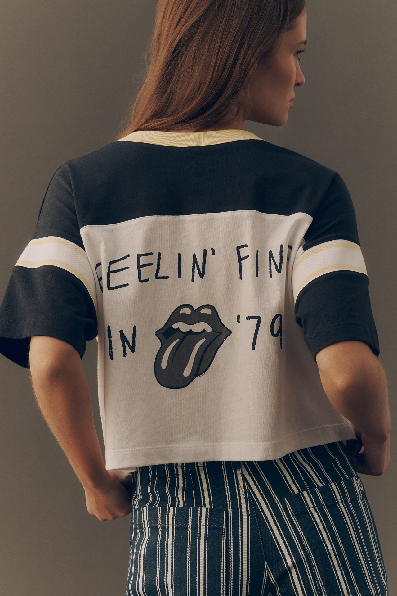 Chaser Rolling Stones Crop Tee