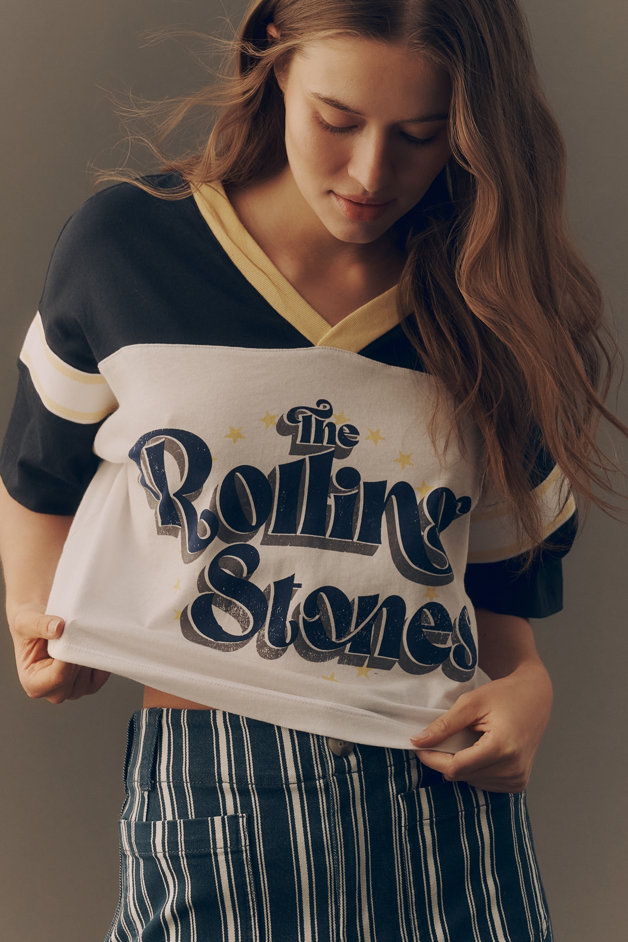 Chaser Rolling Stones Crop Tee