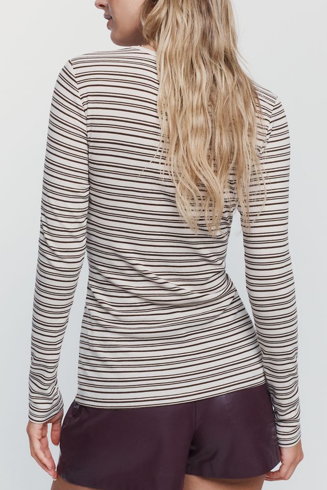 Second Female Flyra Wool Blend Striped Crew Neck Top #1