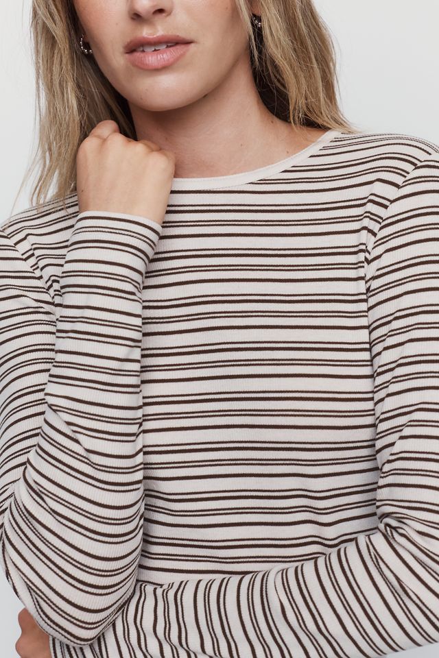 Second Female Flyra Wool Blend Striped Crew Neck Top #2