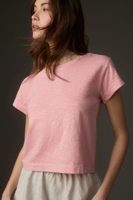 Shop Pilcro The Billy Regenerative Cotton Crew Tee By  In Pink