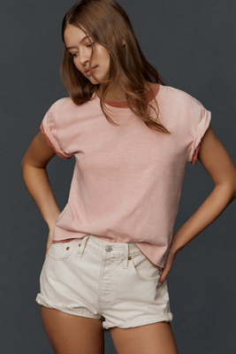 Shop Pilcro The Billy Regenerative Cotton Crew Tee By  In Pink