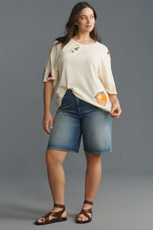 Maeve Short-Sleeve Fruit-Embroidered Top #6