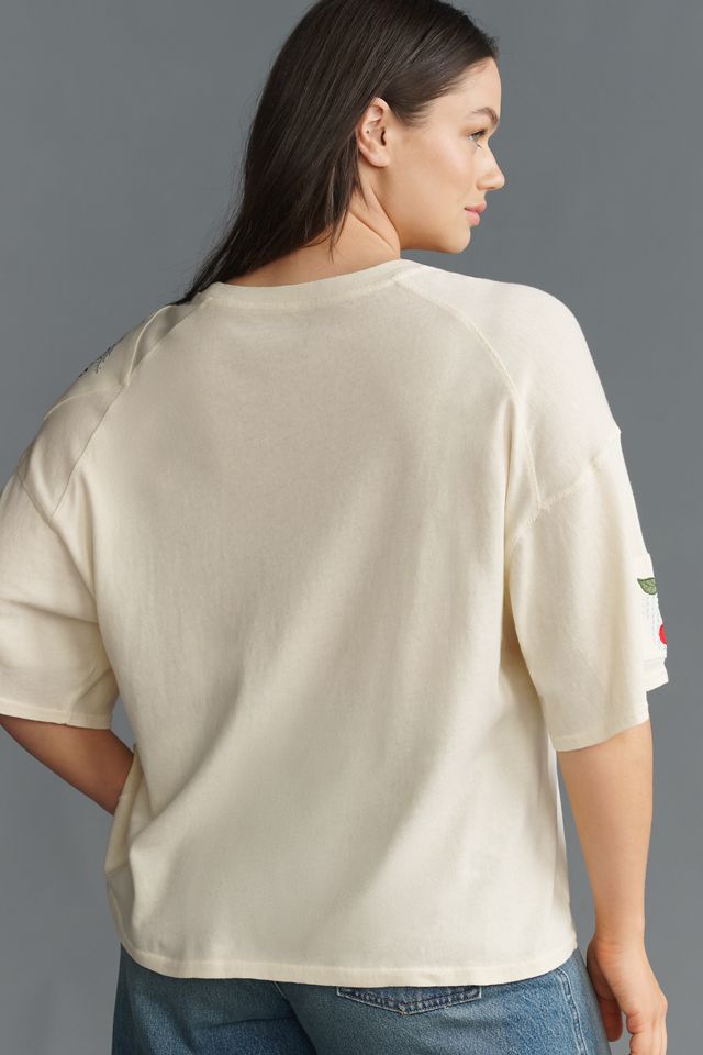Maeve Short-Sleeve Fruit-Embroidered Top #7
