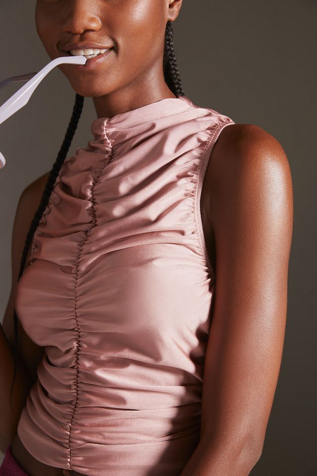 En Elly Ruched Mock-Neck Tank #4