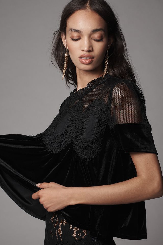En Elly Velvet Scallop Top #3