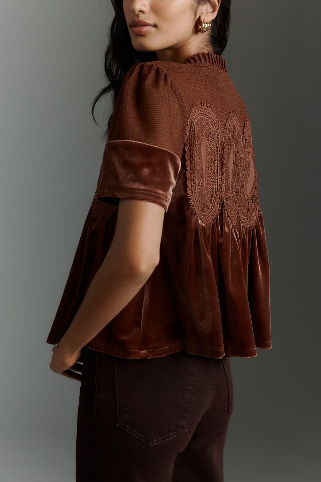 En Elly Velvet Scallop Top #2