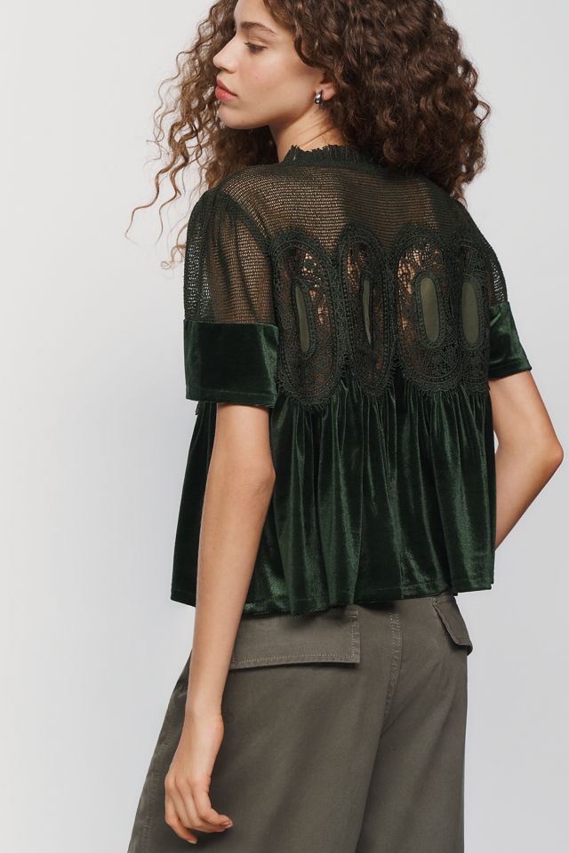 En Elly Velvet Scallop Top #1