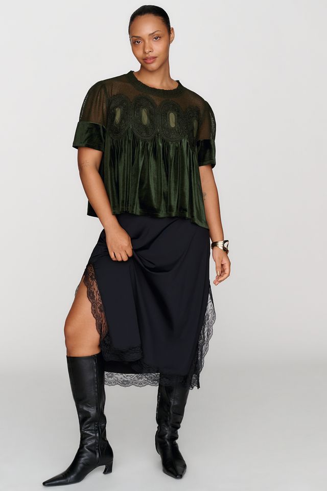 En Elly Velvet Scallop Top #6
