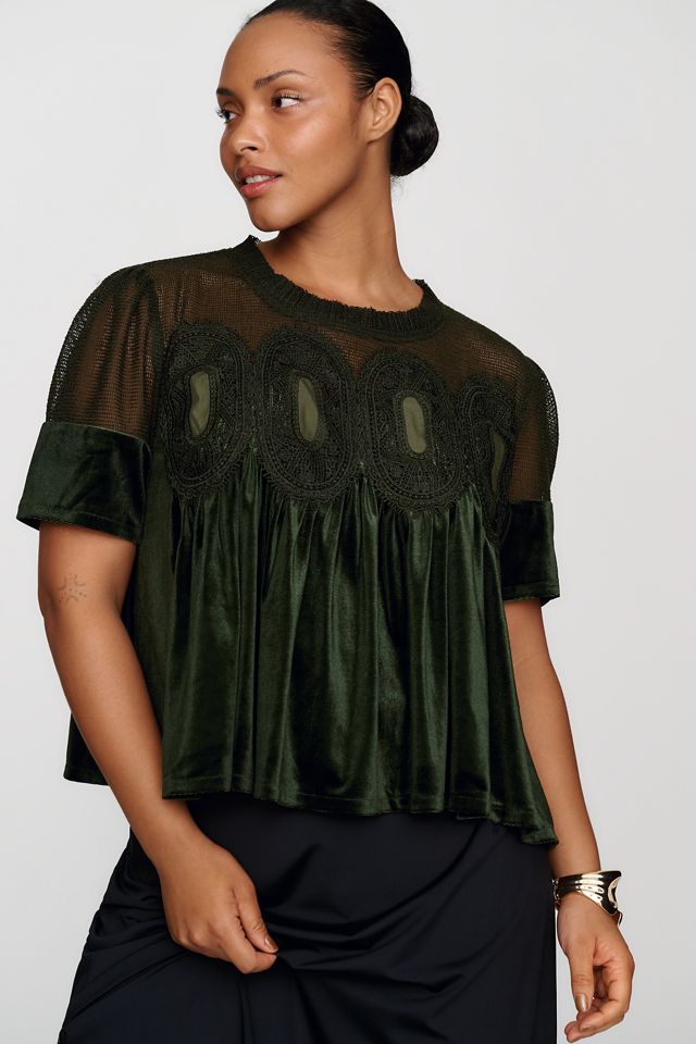 En Elly Velvet Scallop Top #4