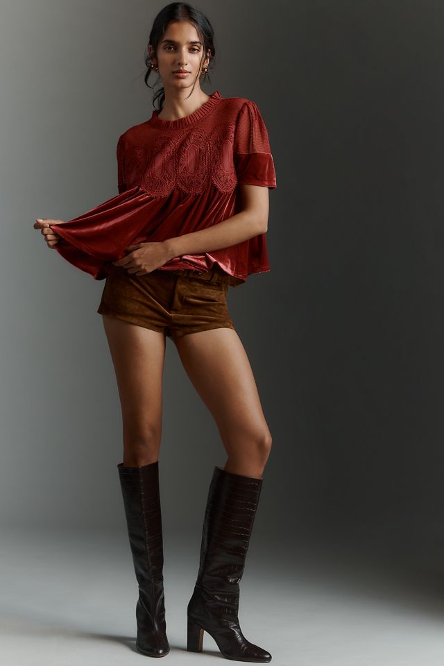 En Elly Velvet Scallop Top #3