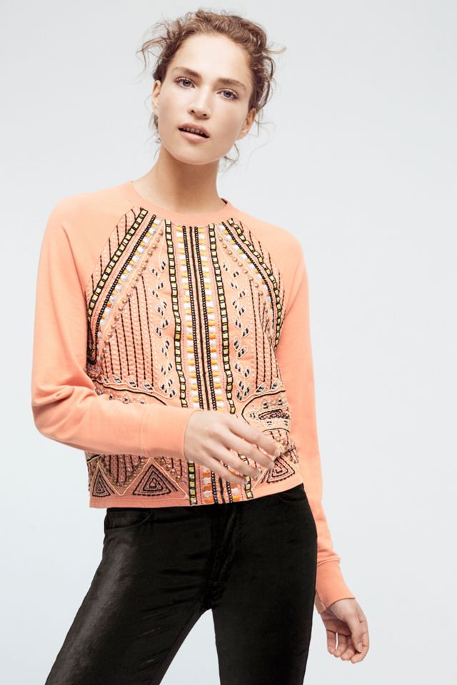Beaded Rose Sweatshirt #1