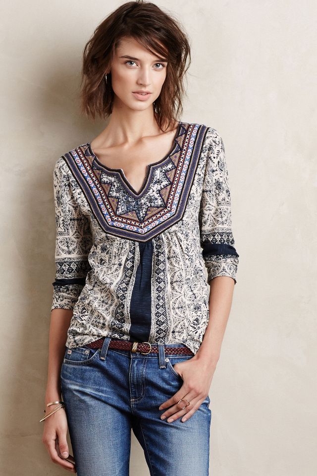 Silverpoint Peasant Top | Anthropologie