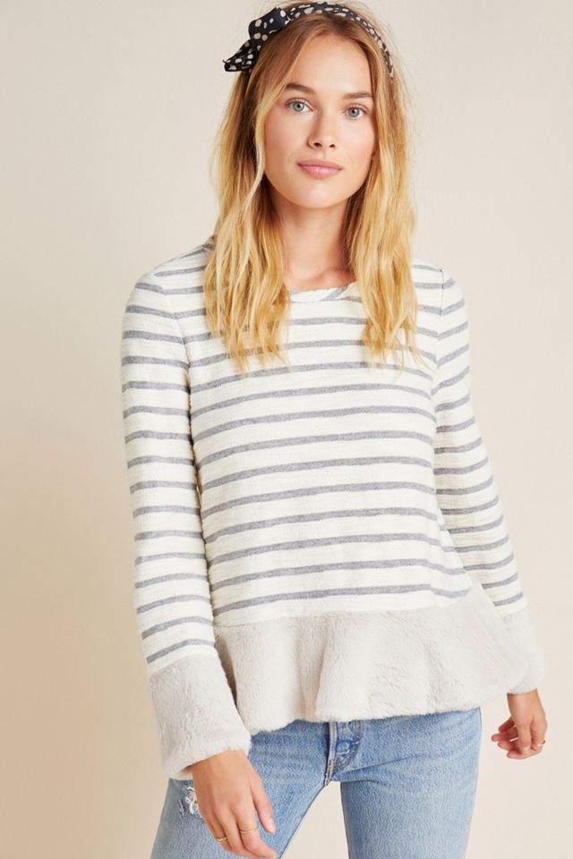 Maeve Astor Fur-Trimmed Pullover #3