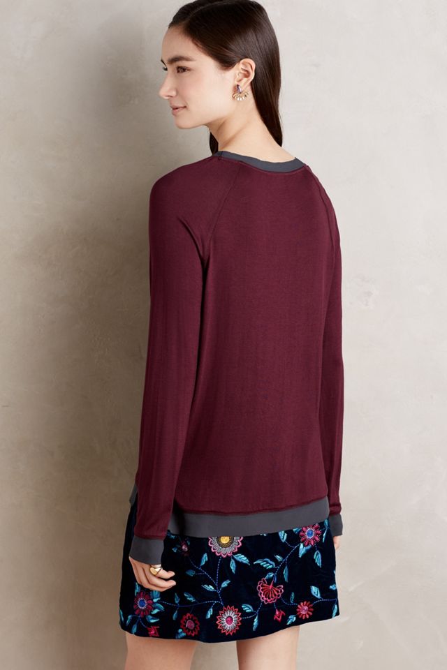 Chiffon-Trimmed Tee #1