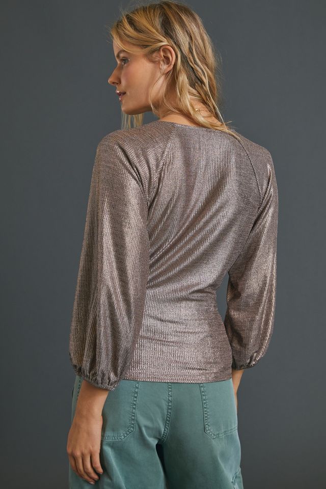 Anthropologie Shimmer sold Surplice Pullover