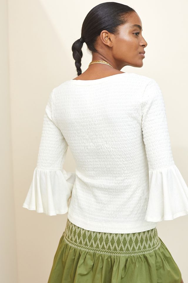 Dream On Smocked Bell Sleeve Top