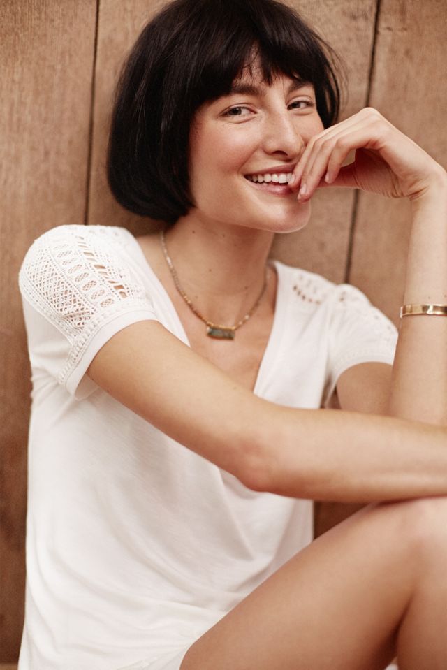 Lace-Trimmed Tee #1