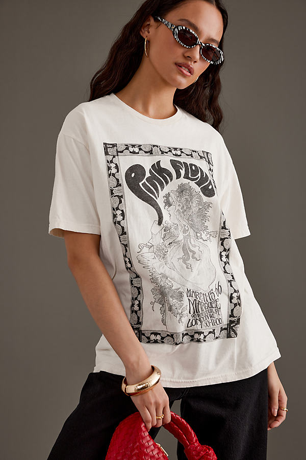 Shop Anthropologie Pink Floyd Graphic Boyfriend T-shirt In White