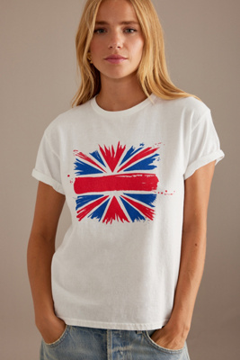 T-shirt Unisexe Drapeau Union Jack - 100% Coton, 180 G/m², Pour Adulte Et Enfant, Col Rond, Manches Courtes - 4