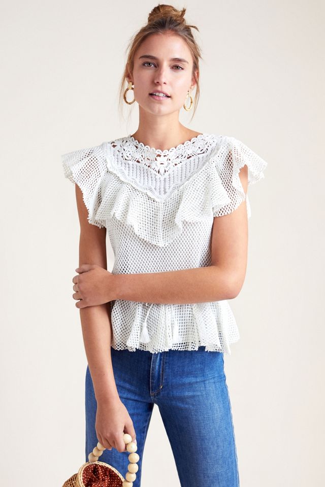 Mesh Peplum Top