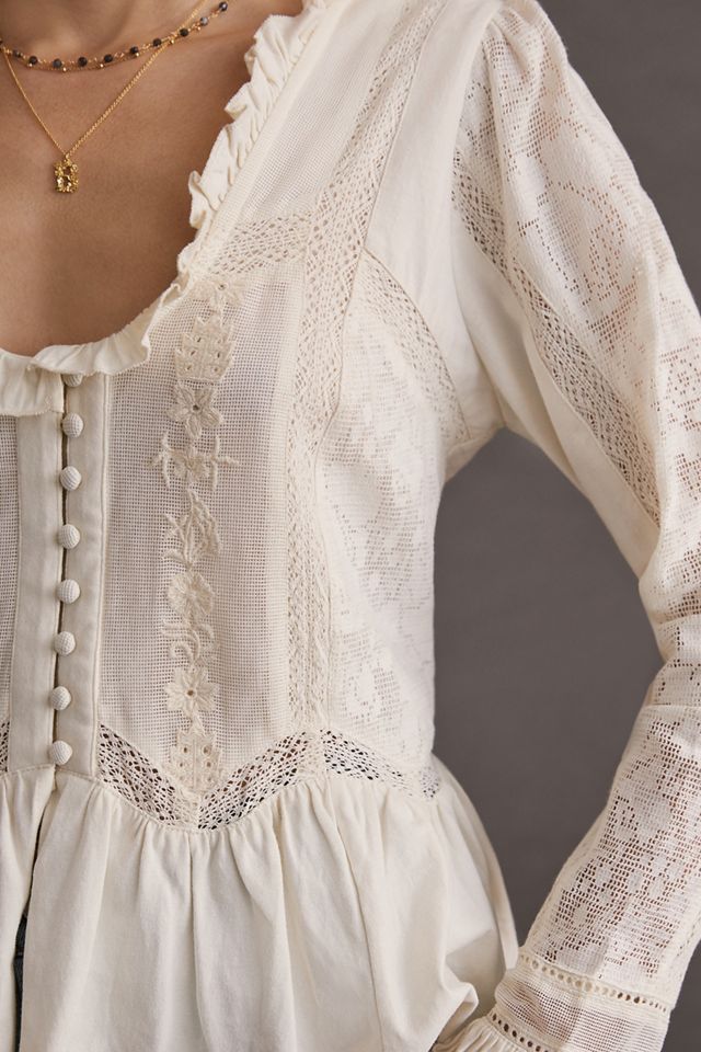 Embroidered Lace Buttondown #1