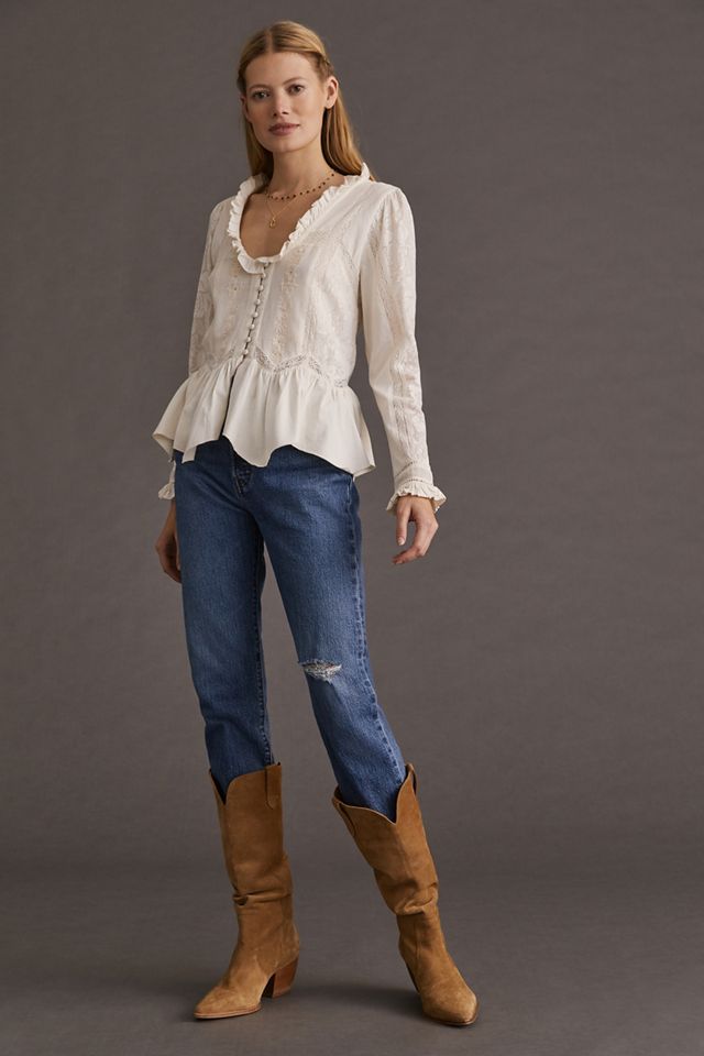 Embroidered Lace Buttondown #3
