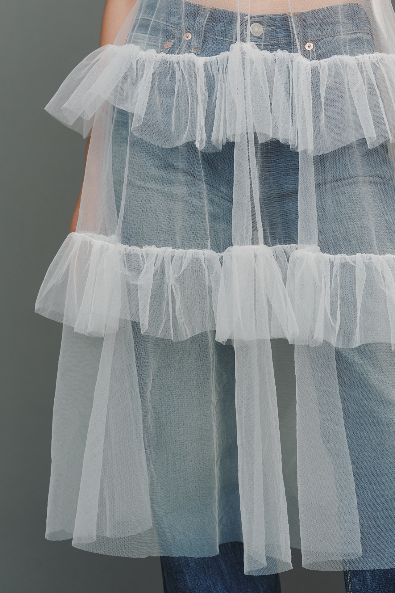 By Anthropologie Sheer Mesh Tunic Top