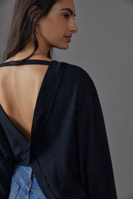Pilcro Ryanne Open Back Sweatshirt