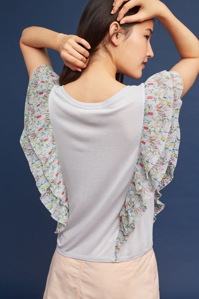 Flutter-Sleeve V-Neck Top #2