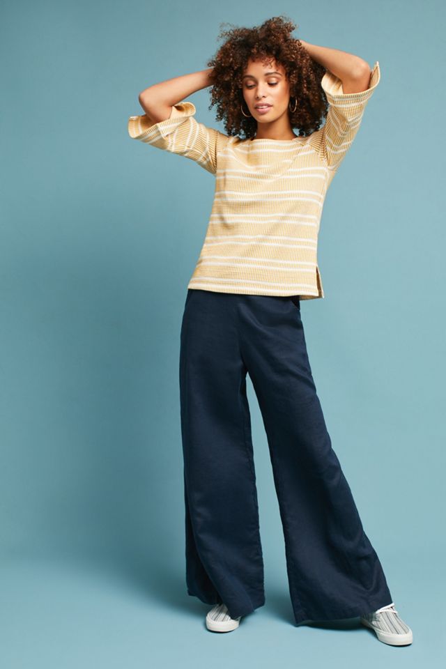 Striped Flared-Sleeve Top #1