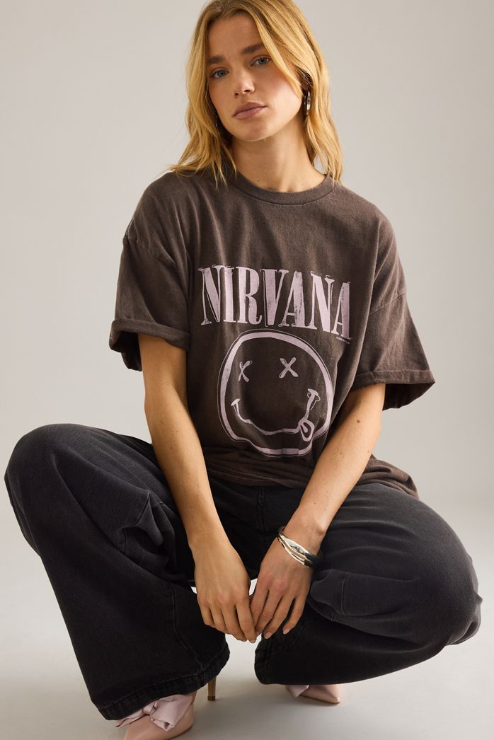 By Anthropologie Nirvana Graphic Boyfriend T-Shirt