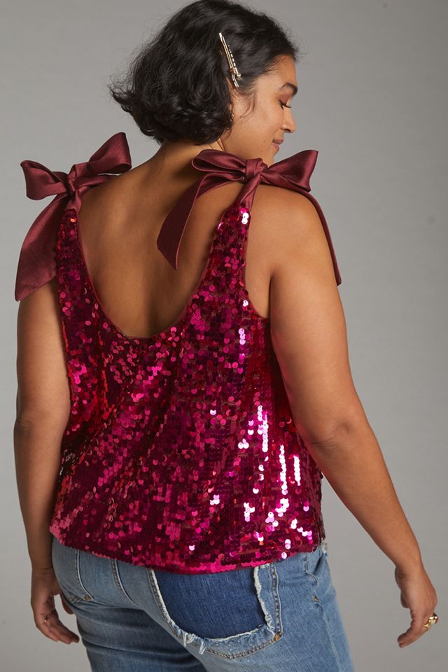 Maeve Sequined Tie-Strap Tank #7