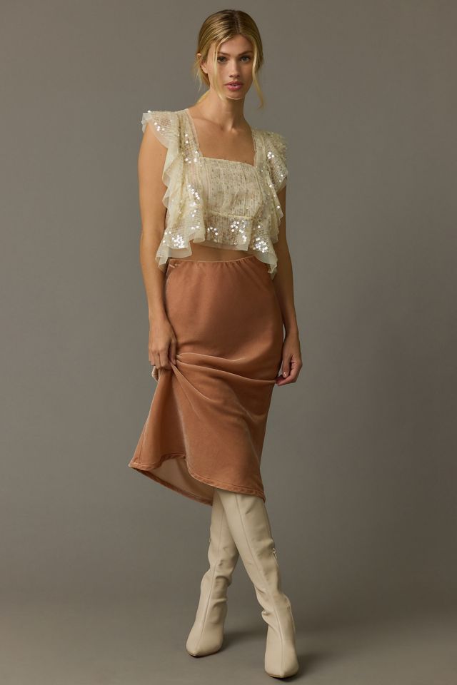 By Anthropologie Sequin Ruffled Tank #1