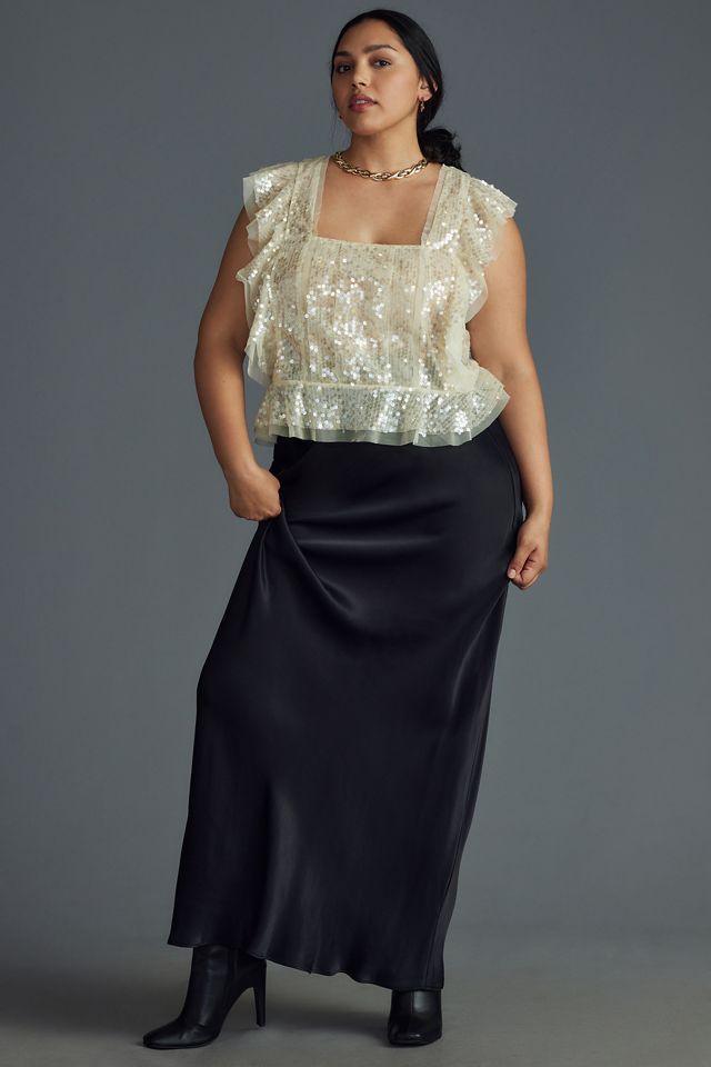 By Anthropologie Sequin Ruffled Tank #6