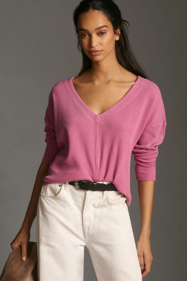 Pilcro Long-Sleeve V-Neck Top