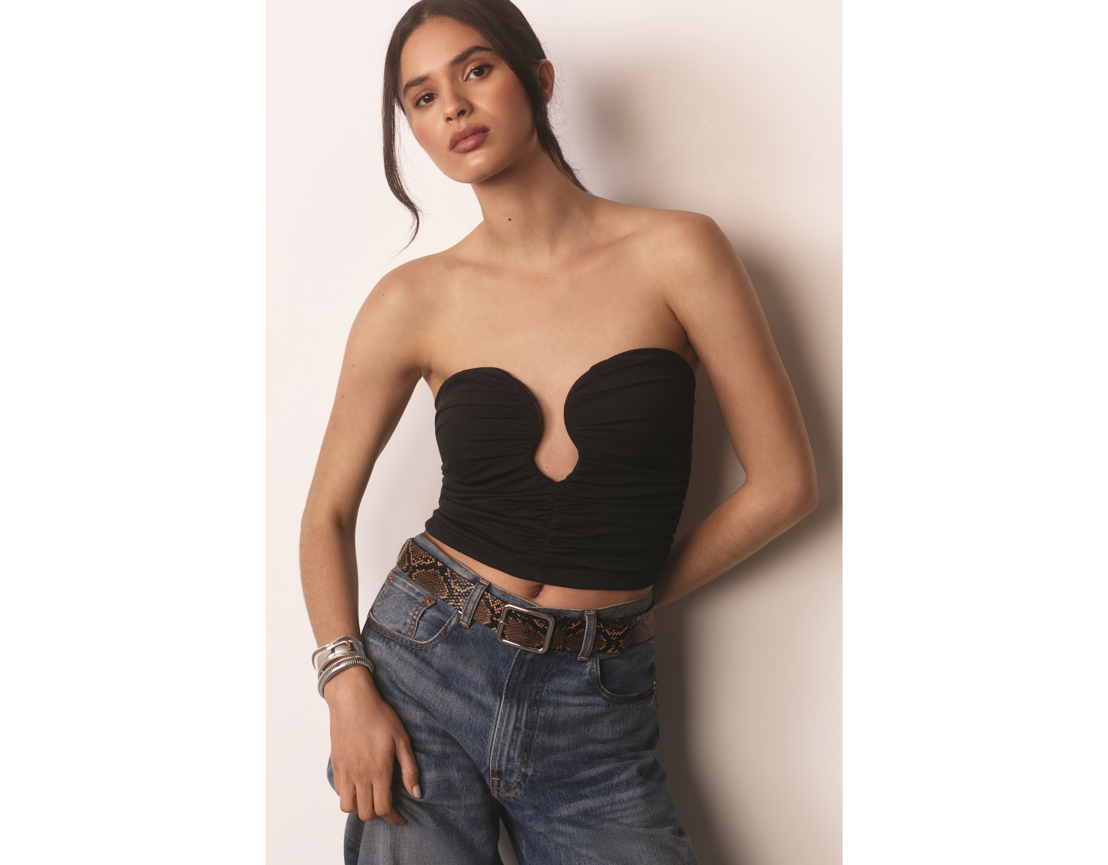 By Anthropologie Strapless Sculpted Top