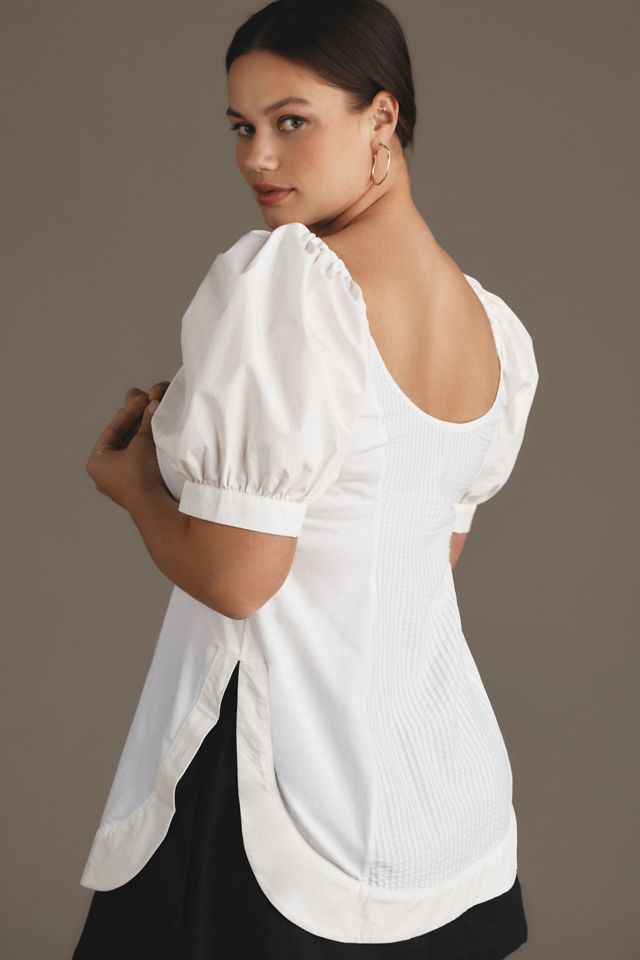 Maeve Puff-Sleeve Sweetheart Top #5