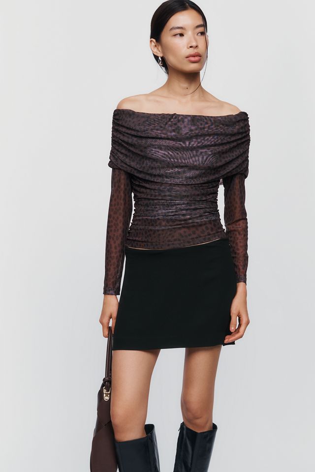 Maeve Aleda Mesh Off-Shoulder Top #3