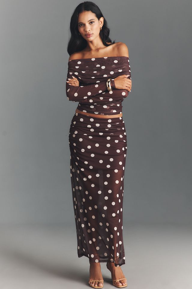 The Aleda Mesh Off-Shoulder Top by Maeve #2