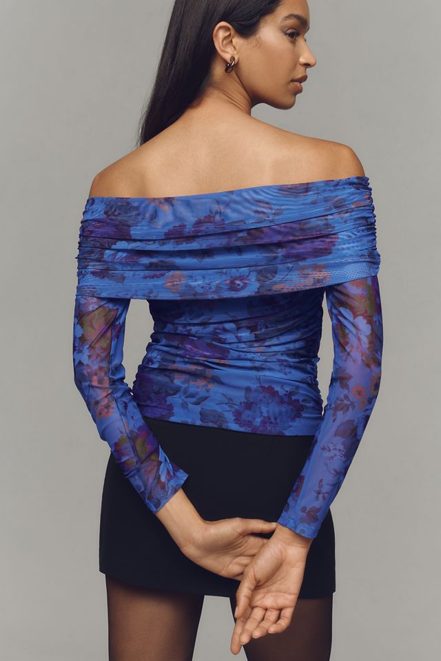The Aleda Mesh Off-Shoulder Top by Maeve #2