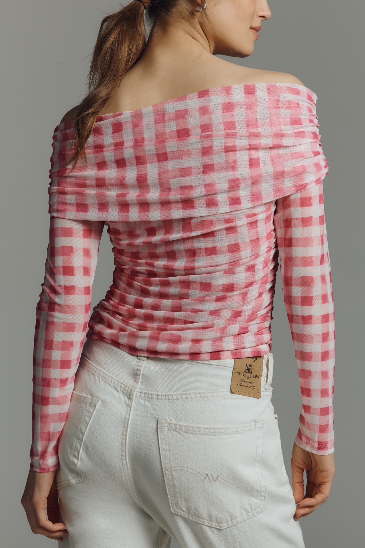 Aleda Mesh Off-Shoulder Top by Maeve