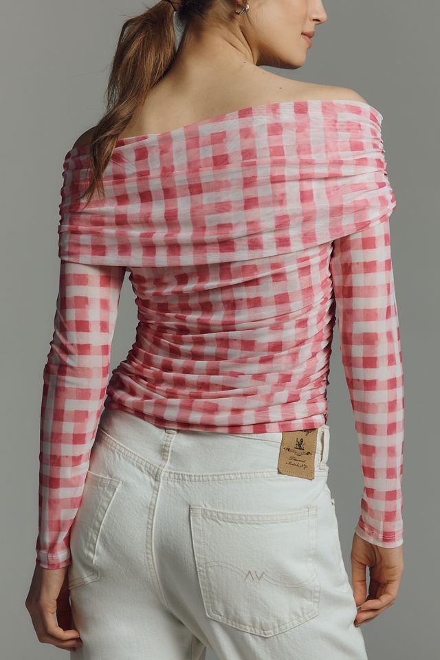Aleda Mesh Off-Shoulder Top by Maeve #1