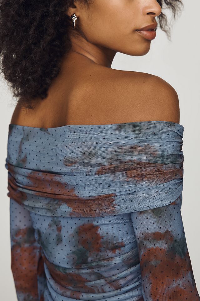 Aleda Mesh Off-Shoulder Top by Maeve #3