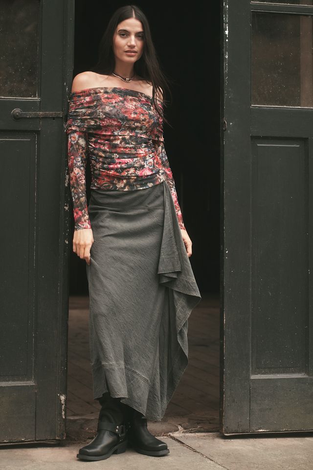 The Aleda Mesh Off-Shoulder Top by Maeve #4