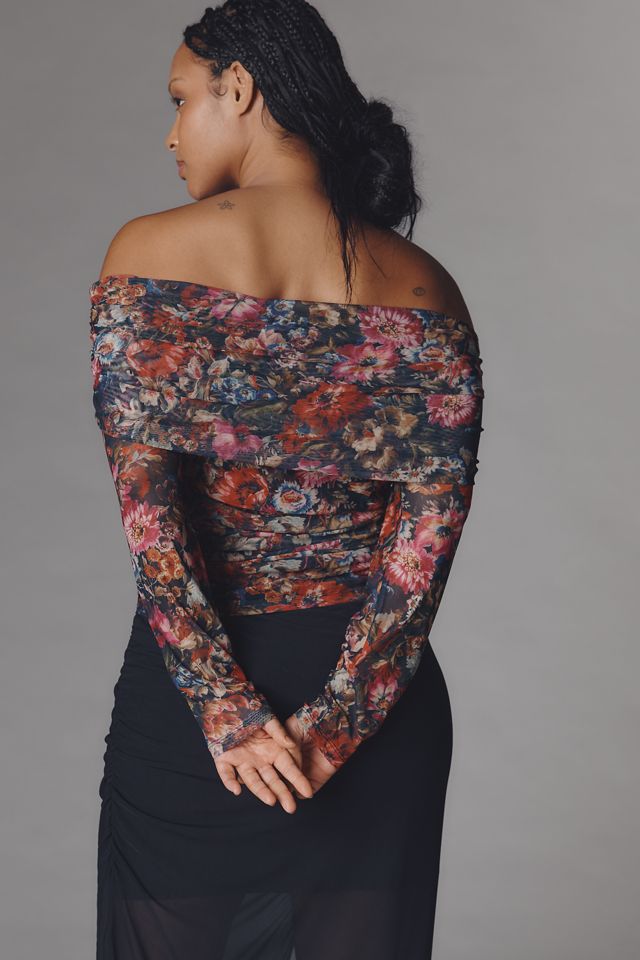 The Aleda Mesh Off-Shoulder Top by Maeve #6