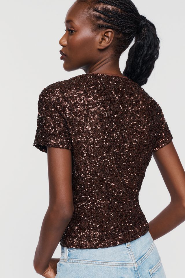 Maeve Sequin Muscle T-Shirt #3